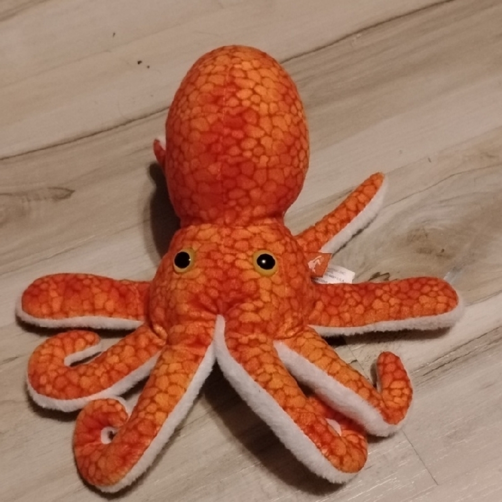 Orange Plush Octopus Toy